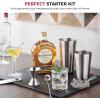 imageExpert Cocktail Shaker Home Bar Set  14 Piece Stainless Steel Bar Tools Kit with Shaking Tins Flat Bottle Opener Double Bar Jigger Hawthorne Strainer Shot Glasses Bar Spoon and 6 Pour Spouts14 Piece
