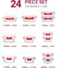 imageFineDine 24 Piece Premium Borosilicate Glass Meal Prep Containers Glass  Airtight Food Storage Containers with Lids Hinged Locking Lid BPA Free For Meal PrepFreezerOvenRed