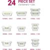 imageFineDine 24 Piece Premium Borosilicate Glass Meal Prep Containers Glass  Airtight Food Storage Containers with Lids Hinged Locking Lid BPA Free For Meal PrepFreezerOvenGreen