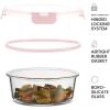 imageFineDine 24 Piece Premium Borosilicate Glass Meal Prep Containers Glass  Airtight Food Storage Containers with Lids Hinged Locking Lid BPA Free For Meal PrepFreezerOvenPink