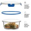 imageFineDine 24 Piece Premium Borosilicate Glass Meal Prep Containers Glass  Airtight Food Storage Containers with Lids Hinged Locking Lid BPA Free For Meal PrepFreezerOvenBlue