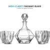imageFineDine 5Piece European Style Whiskey Decanter ampamp Glass Set  With Magnetic Gift Box  Exquisite Diamond Design Liquor Decanter ampamp 4 Whiskey Glasses  Perfect Set for Scotch Alcohol Bourbon