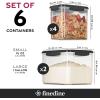 imageFineDine Airtight Food Storage Container Sets for Kitchen Pantry Organization and Storage  12Piece Set with Lids for Flour Sugar Cereal and More White