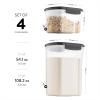 imageFineDine Airtight FoodStorage Containers With Lids BPAFree Plastic Kitchen Pantry  DryFoodStorage Containers Set For Flour Cereal Sugar Coffee Rice Nuts Snacks Etc Gray