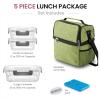 imageFineDine Lunch Bag with Glass Containers  Insulated Lunch Box for Women and Men  Leakproof Locking Lids ampamp Ice Pack  2Compartment Cooler Tote for Work Limerick