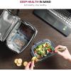 imageFineDine Lunch Bag with Glass Containers  Insulated Lunch Box for Women and Men  Leakproof Locking Lids ampamp Ice Pack  2Compartment Cooler Tote for Work Grey