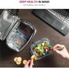 imageFineDine Lunch Bag with Glass Containers  Insulated Lunch Box for Women and Men  Leakproof Locking Lids ampamp Ice Pack  2Compartment Cooler Tote for Work Black
