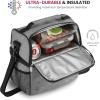 imageFineDine Lunch Bag with Glass Containers  Insulated Lunch Box for Women and Men  Leakproof Locking Lids ampamp Ice Pack  2Compartment Cooler Tote for Work Grey
