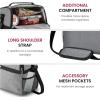 imageFineDine Lunch Bag with Glass Containers  Insulated Lunch Box for Women and Men  Leakproof Locking Lids ampamp Ice Pack  2Compartment Cooler Tote for Work Grey