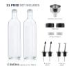imageFineDine Olive Oil Dispenser Bottle Set  17 fl oz Glass Kitchen Bottle with 4 Pouring Spouts Funnel ampamp Labels  Slim Modern Design for Oil and Vinegar  Reusable Airtight Leakproof CruetClear With Measurements