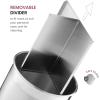 imageFineDine Rotating Kitchen Utensil Holder for Kitchen Counter  With Weighted Base for Stability Stainless Steel Cooking Utensil Holder with Removable Divider Brushed Stainless SteelBrushed Stainless Steel