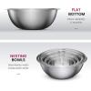 imageFineDine Stainless Steel Mixing Bowls Set Dishwasher Safe Up To 8 Quart Metal Mixing Bowls For Kitchen Nesting Large Small Big Food Prep Cooking BakingStainless Steel