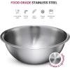 imageFineDine Stainless Steel Mixing Bowls Set Dishwasher Safe Up To 8 Quart Metal Mixing Bowls For Kitchen Nesting Large Small Big Food Prep Cooking BakingStainless Steel