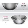 imageFineDine Stainless Steel Mixing Bowls Set Dishwasher Safe Up To 8 Quart Metal Mixing Bowls For Kitchen Nesting Large Small Big Food Prep Cooking BakingStainless Steel
