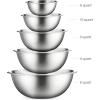 imageFineDine Stainless Steel Mixing Bowls Set Dishwasher Safe Up To 8 Quart Metal Mixing Bowls For Kitchen Nesting Large Small Big Food Prep Cooking BakingStainless Steel