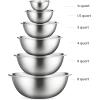 imageFineDine Stainless Steel Mixing Bowls Set Dishwasher Safe Up To 8 Quart Metal Mixing Bowls For Kitchen Nesting Large Small Big Food Prep Cooking BakingStainless Steel