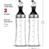 imageFineDine Superior Glass Oil and Vinegar Dispenser Modern Olive Oil Dispenser Wide Opening for Easy Refill and Cleaning Clear Glass Oil Bottle Pouring Spouts 18 Oz Cruet Set Set of 2Set of 2