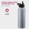 imageFineDine Water Bottle  Stainless Steel Insulated Water Bottle with Straw Lid Flip Lid ampamp WideMouth Cap  Keeps Hot and Cold  25 Oz  739ml  Army GreenModern Lava Gray