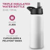 imageFineDine Water Bottle  Stainless Steel Insulated Water Bottle with Straw Lid Flip Lid ampamp WideMouth Cap  Keeps Hot and Cold  25 Oz  739ml  Army GreenPure Pearly White