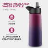 imageFineDine Water Bottle  Stainless Steel Insulated Water Bottle with Straw Lid Flip Lid ampamp WideMouth Cap  Keeps Hot and Cold  25 Oz  739ml  Army GreenDreamy Purple