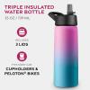imageFineDine Water Bottle  Stainless Steel Insulated Water Bottle with Straw Lid Flip Lid ampamp WideMouth Cap  Keeps Hot and Cold  25 Oz  739ml  Army GreenPacific Blue Rose Blend