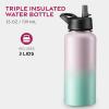 imageFineDine Water Bottle  Stainless Steel Insulated Water Bottle with Straw Lid Flip Lid ampamp WideMouth Cap  Keeps Hot and Cold  25 Oz  739ml  Army GreenDreamy PinkGreen