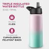 imageFineDine Water Bottle  Stainless Steel Insulated Water Bottle with Straw Lid Flip Lid ampamp WideMouth Cap  Keeps Hot and Cold  25 Oz  739ml  Army GreenDreamy PinkGreen