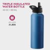 imageFineDine Water Bottle  Stainless Steel Insulated Water Bottle with Straw Lid Flip Lid ampamp WideMouth Cap  Keeps Hot and Cold  25 Oz  739ml  Army GreenMajestic Sapphire
