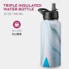 imageFineDine Water Bottle  Stainless Steel Insulated Water Bottle with Straw Lid Flip Lid ampamp WideMouth Cap  Keeps Hot and Cold  25 Oz  739ml  Army GreenExquisite Blue Marble