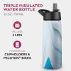 imageFineDine Water Bottle  Stainless Steel Insulated Water Bottle with Straw Lid Flip Lid ampamp WideMouth Cap  Keeps Hot and Cold  25 Oz  739ml  Army GreenExquisite Blue Marble