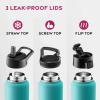 imageFineDine Water Bottle  Stainless Steel Insulated Water Bottle with Straw Lid Flip Lid ampamp WideMouth Cap  Keeps Hot and Cold  25 Oz  739ml  Army GreenCheery Turquoise