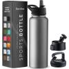 imageFineDine Water Bottle  Stainless Steel Insulated Water Bottle with Straw Lid Flip Lid ampamp WideMouth Cap  Keeps Hot and Cold  25 Oz  739ml  Army GreenModern Lava Gray