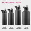imageFineDine Water Bottle  Stainless Steel Insulated Water Bottle with Straw Lid Flip Lid ampamp WideMouth Cap  Keeps Hot and Cold  25 Oz  739ml  Army GreenInky Raven Black