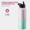 imageFineDine Water Bottle  Stainless Steel Insulated Water Bottle with Straw Lid Flip Lid ampamp WideMouth Cap  Keeps Hot and Cold  25 Oz  739ml  Army GreenDreamy PinkGreen