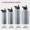 imageFineDine Water Bottle  Stainless Steel Insulated Water Bottle with Straw Lid Flip Lid ampamp WideMouth Cap  Keeps Hot and Cold  25 Oz  739ml  Army GreenModern Lava Gray