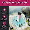 imageFineDine Water Bottle  Stainless Steel Insulated Water Bottle with Straw Lid Flip Lid ampamp WideMouth Cap  Keeps Hot and Cold  25 Oz  739ml  Army GreenDreamy PinkGreen