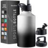 imageFineDine Water Bottle  Stainless Steel Insulated Water Bottle with Straw Lid Flip Lid ampamp WideMouth Cap  Keeps Hot and Cold  25 Oz  739ml  Army GreenDreamy BlackWhite