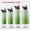 imageFineDine Water Bottle  Stainless Steel Insulated Water Bottle with Straw Lid Flip Lid ampamp WideMouth Cap  Keeps Hot and Cold  25 Oz  739ml  Army GreenDreamy Green