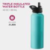 imageFineDine Water Bottle  Stainless Steel Insulated Water Bottle with Straw Lid Flip Lid ampamp WideMouth Cap  Keeps Hot and Cold  25 Oz  739ml  Army GreenCheery Turquoise