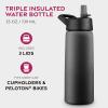 imageFineDine Water Bottle  Stainless Steel Insulated Water Bottle with Straw Lid Flip Lid ampamp WideMouth Cap  Keeps Hot and Cold  25 Oz  739ml  Army GreenInky Raven Black