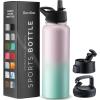 imageFineDine Water Bottle  Stainless Steel Insulated Water Bottle with Straw Lid Flip Lid ampamp WideMouth Cap  Keeps Hot and Cold  25 Oz  739ml  Army GreenDreamy PinkGreen