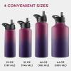 imageFineDine Water Bottle  Stainless Steel Insulated Water Bottle with Straw Lid Flip Lid ampamp WideMouth Cap  Keeps Hot and Cold  25 Oz  739ml  Army GreenDreamy Purple