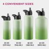 imageFineDine Water Bottle  Stainless Steel Insulated Water Bottle with Straw Lid Flip Lid ampamp WideMouth Cap  Keeps Hot and Cold  25 Oz  739ml  Army GreenDreamy Green