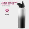 imageFineDine Water Bottle  Stainless Steel Insulated Water Bottle with Straw Lid Flip Lid ampamp WideMouth Cap  Keeps Hot and Cold  25 Oz  739ml  Army GreenDreamy BlackWhite
