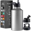 imageFineDine Water Bottle  Stainless Steel Insulated Water Bottle with Straw Lid Flip Lid ampamp WideMouth Cap  Keeps Hot and Cold  25 Oz  739ml  Army GreenModern Lava Gray