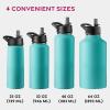 imageFineDine Water Bottle  Stainless Steel Insulated Water Bottle with Straw Lid Flip Lid ampamp WideMouth Cap  Keeps Hot and Cold  25 Oz  739ml  Army GreenCheery Turquoise