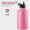 imageFineDine Water Bottle  Stainless Steel Insulated Water Bottle with Straw Lid Flip Lid ampamp WideMouth Cap  Keeps Hot and Cold  25 Oz  739ml  Army GreenStriking French Rose
