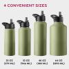 imageFineDine Water Bottle  Stainless Steel Insulated Water Bottle with Straw Lid Flip Lid ampamp WideMouth Cap  Keeps Hot and Cold  25 Oz  739ml  Army GreenArmy Green