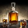 imagePaksh Capitol Glass Decanter with Airtight Geometric Stopper  Whiskey Decanter for Wine Bourbon Brandy Liquor Juice Water Mouthwash Italian Glass  2375 oz