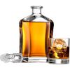 imagePaksh Capitol Glass Decanter with Airtight Geometric Stopper  Whiskey Decanter for Wine Bourbon Brandy Liquor Juice Water Mouthwash Italian Glass  2375 oz